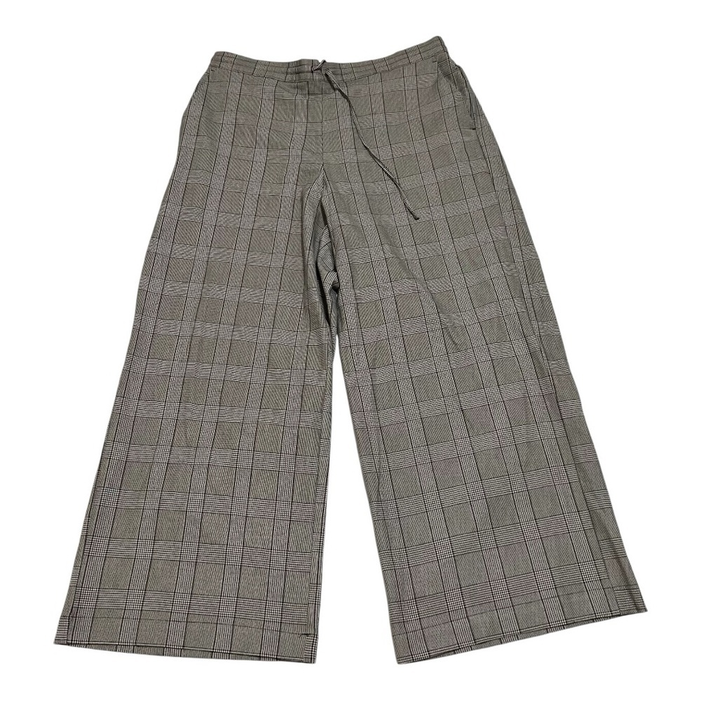NWT a new day Size XXL Wide Leg Drawstring Plaid Pants - Brown - Picture 3 of 12